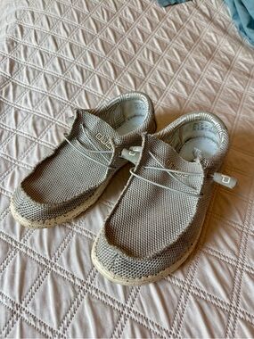 Hey Dude Grey Knit Slip-On Loafers